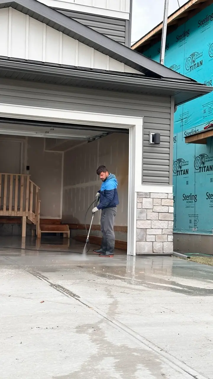 Driveway pressure washing in Calgary